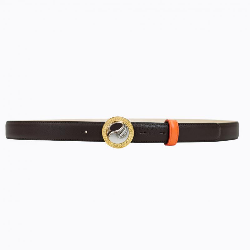 Cleo Belt - Espresso Saffiano/Two-Tone thumbnail 3