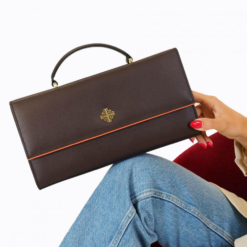 Cleo Slim Handbag - Espresso Saffiano thumbnail 3