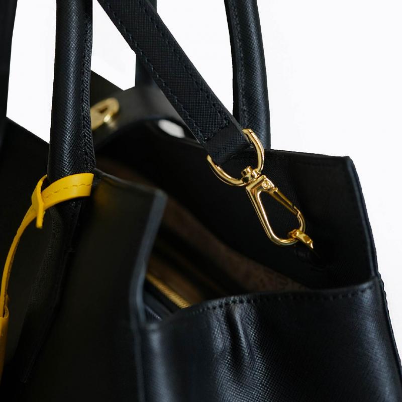 Cleo Cabas Handbag - Black Saffiano thumbnail 5