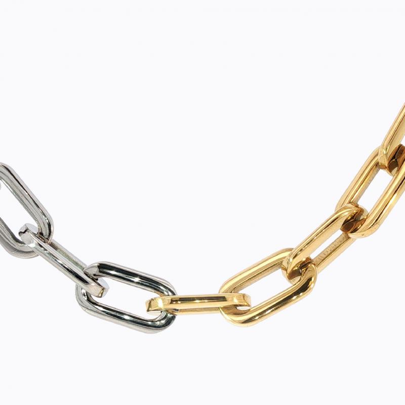 Intertwined Elegance Link Necklace - Gold/Silver thumbnail 4