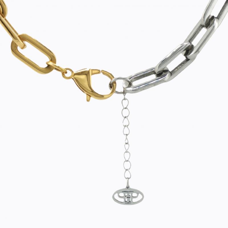 Intertwined Elegance Link Necklace - Gold/Silver thumbnail 6