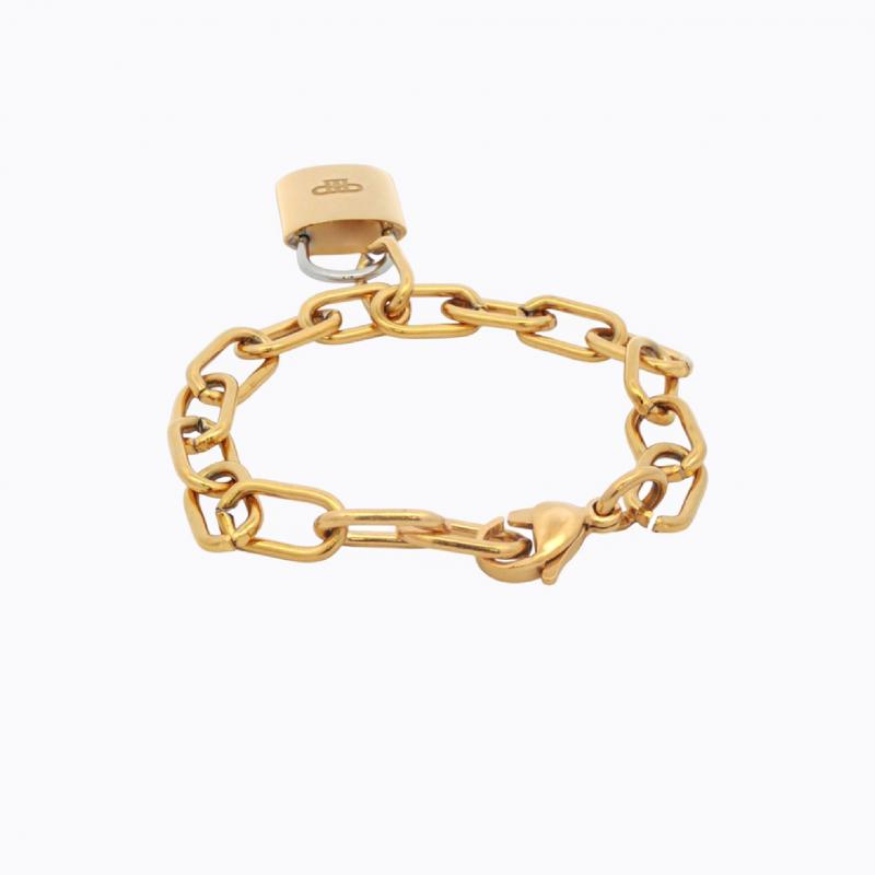 Intertwined Elegance Lock Bracelet - Gold/Silver thumbnail 4