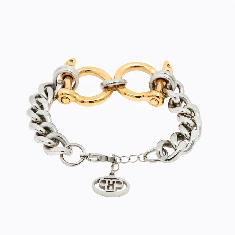 Intertwined Elegance Shackle Bracelet - Gold/Silver thumbnail 3