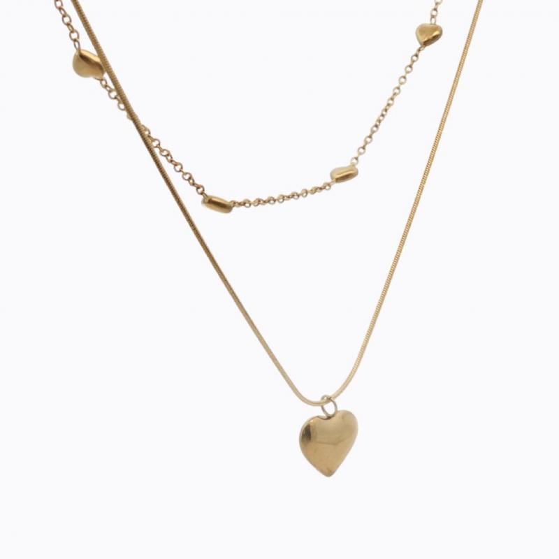 Heartfelt Elegance Layered Necklace - Gold thumbnail 3