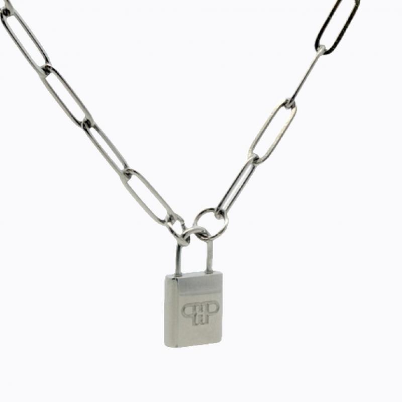 Iconic Impressions Lock Necklace - Silver thumbnail 3