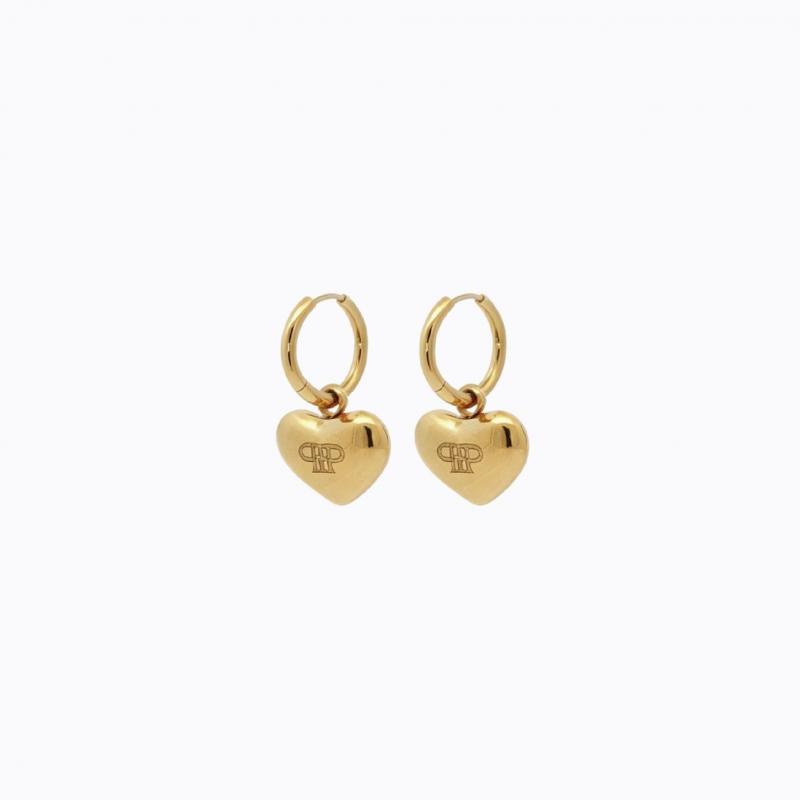 Heartfelt Elegance Hoop Earrings - Gold thumbnail 3