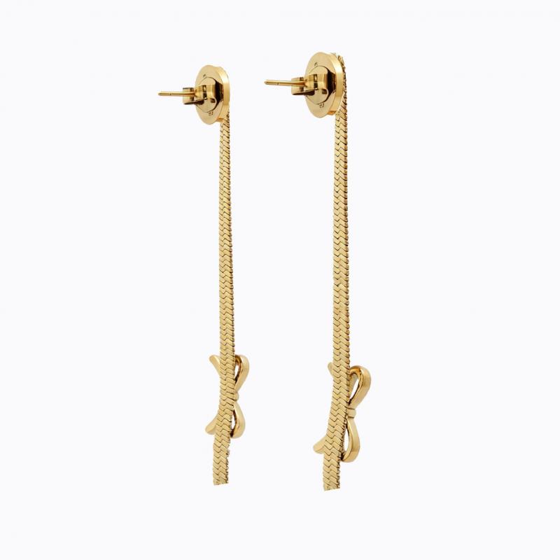 Flutter & Bow Drop Earrings - Gold thumbnail 3