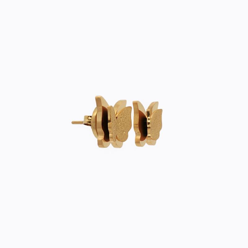 Flutter & Bow Butterfly Earrings - Gold thumbnail 3