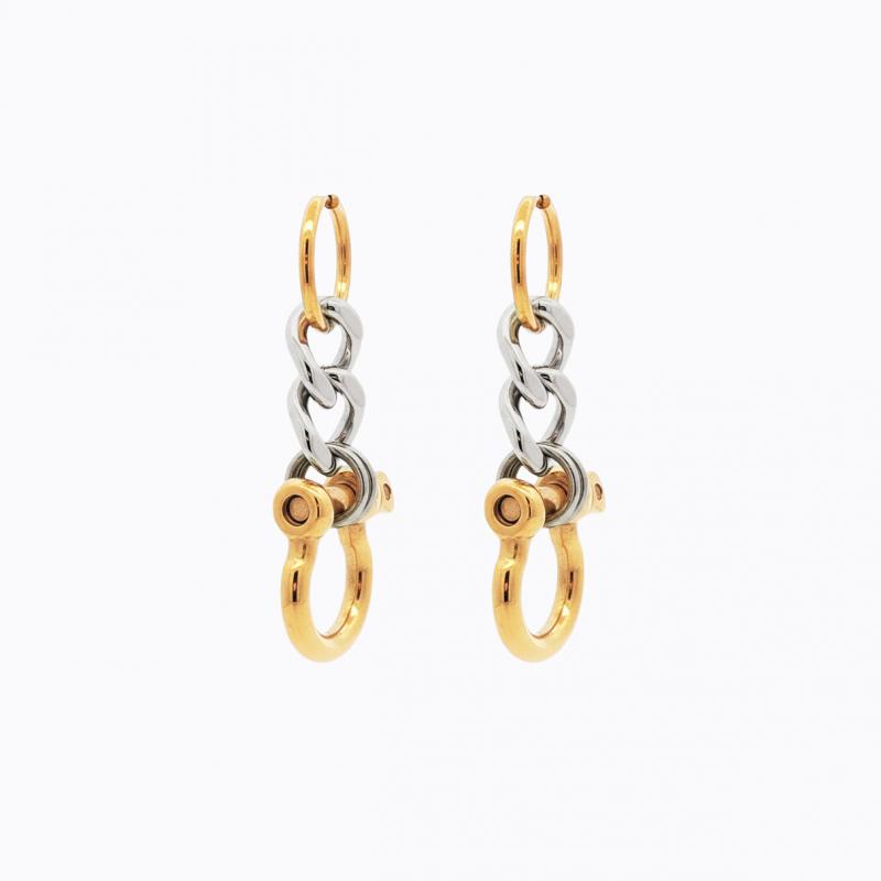 Intertwined Elegance Shackle Earrings - Gold/Silver thumbnail 3