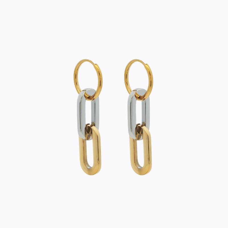 Intertwined Elegance Link Earrings - Gold/Silver thumbnail 3