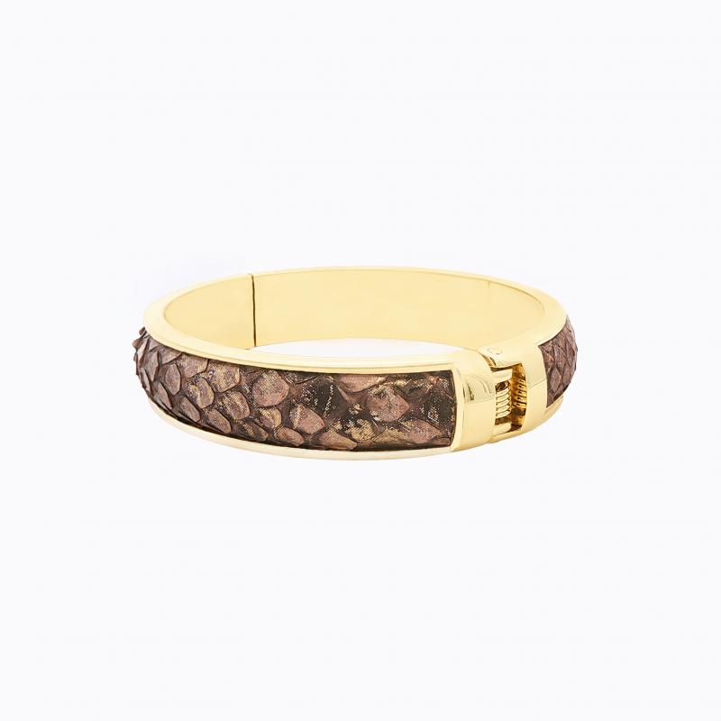 Exotic Python Bangle - Metallic Dusty Rose thumbnail 3
