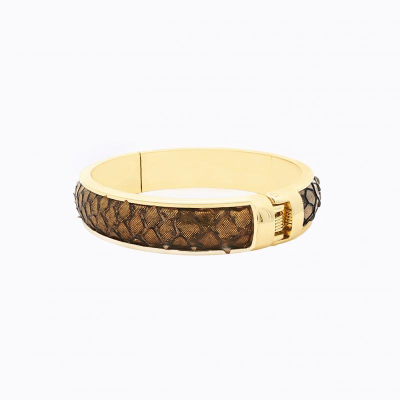 Exotic Python Bangle - Gold / Black thumbnail 3