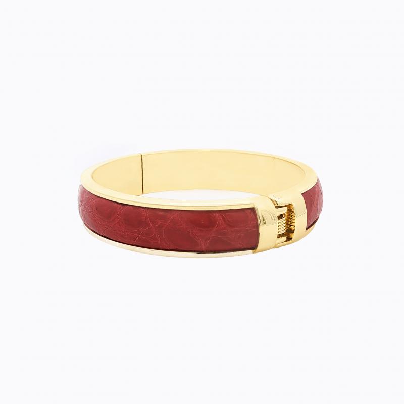 Exotic Alligator Bangle - Carbon Red thumbnail 3