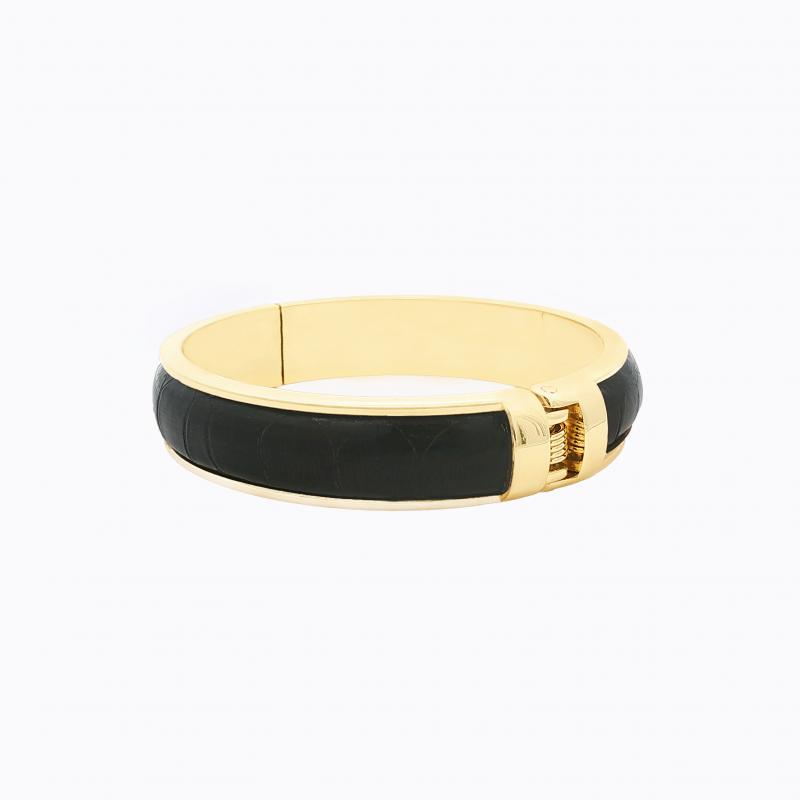 Exotic Alligator Bangle - Black Blue thumbnail 3