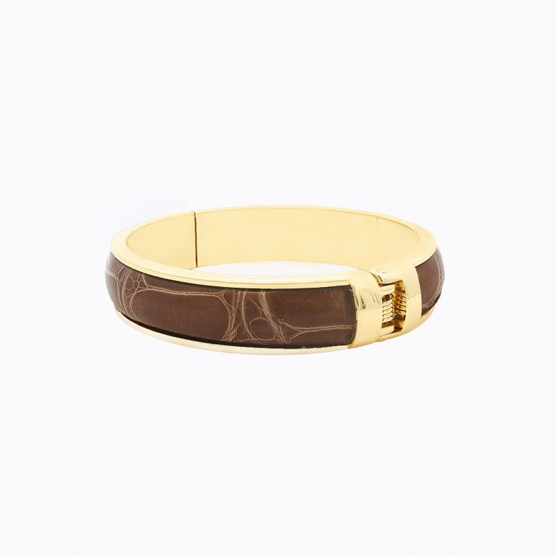 Exotic Alligator Bangle - Dark Beige thumbnail 3