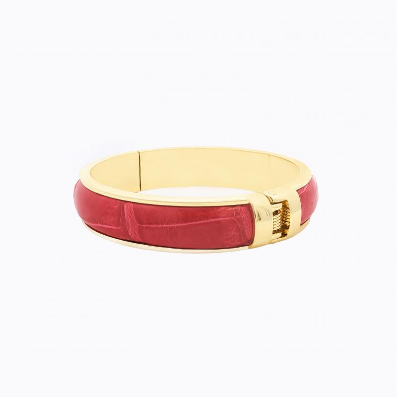 Exotic Crocodile Bangle - Dark Pink thumbnail 3
