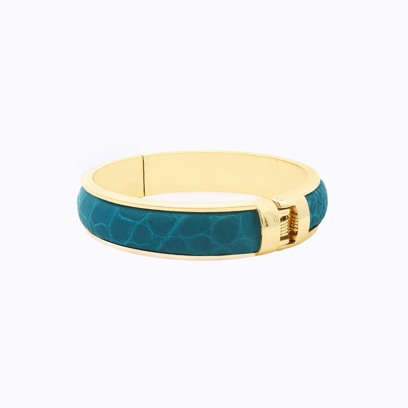 Exotic Crocodile Bangle - Cyan Blue thumbnail 3