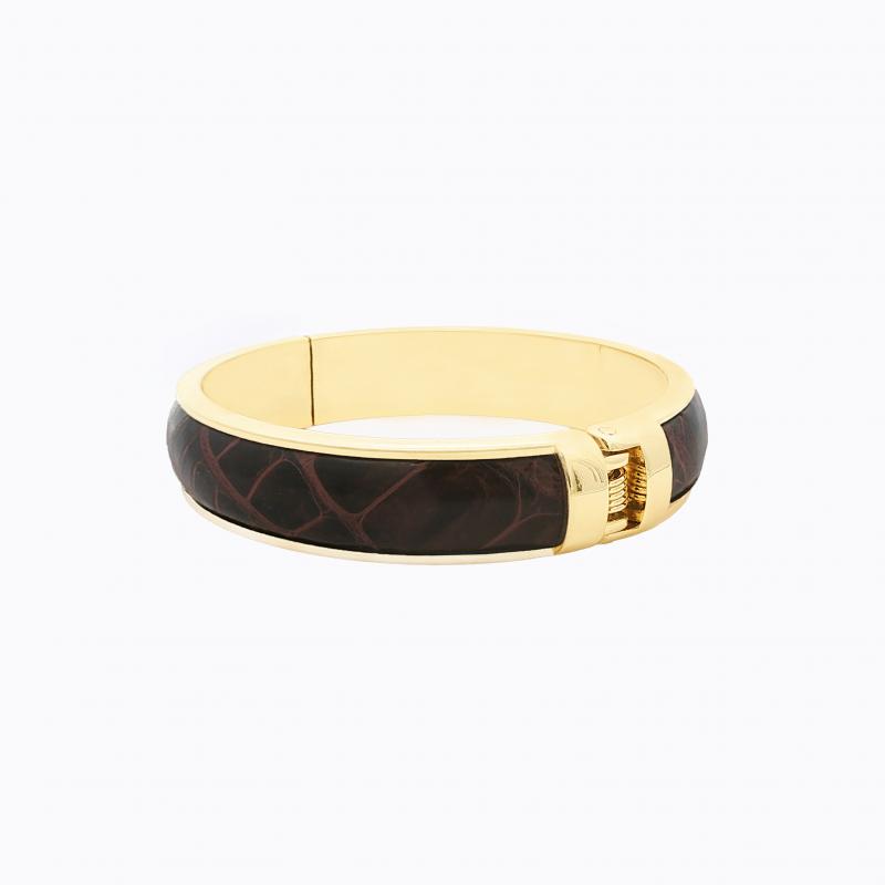 Exotic Crocodile Bangle - Old Burgundy thumbnail 3