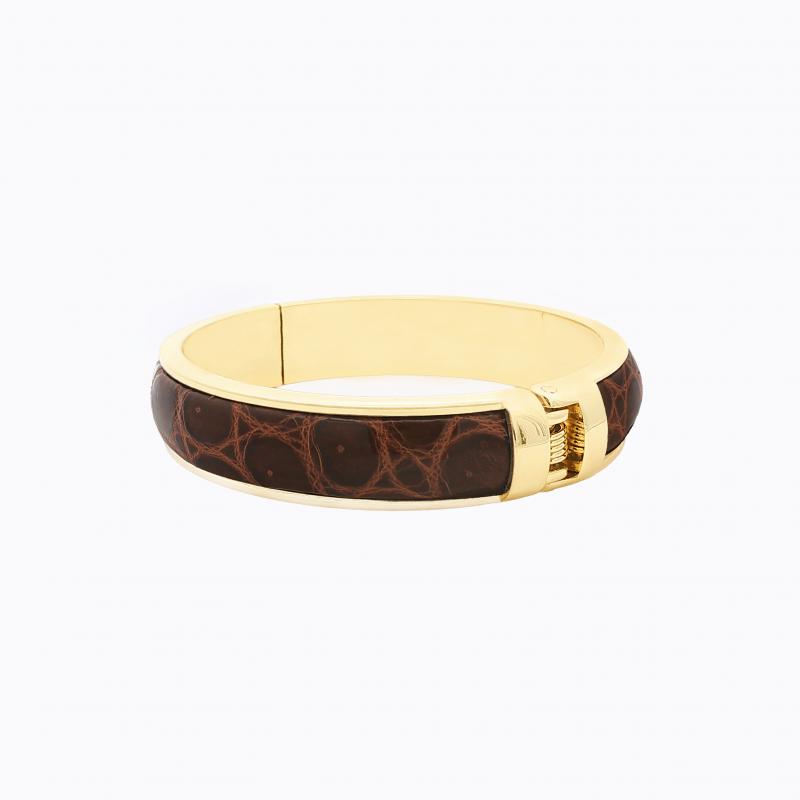 Exotic Crocodile Bangle - Bakers Brown thumbnail 3