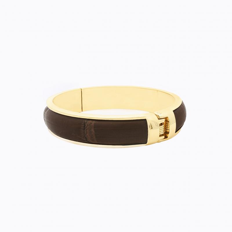Exotic Crocodile Bangle - Coffee thumbnail 3