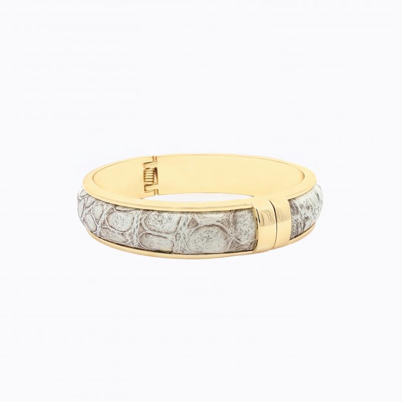 Exotic Crocodile Bangle - Cotton / Natural thumbnail 3