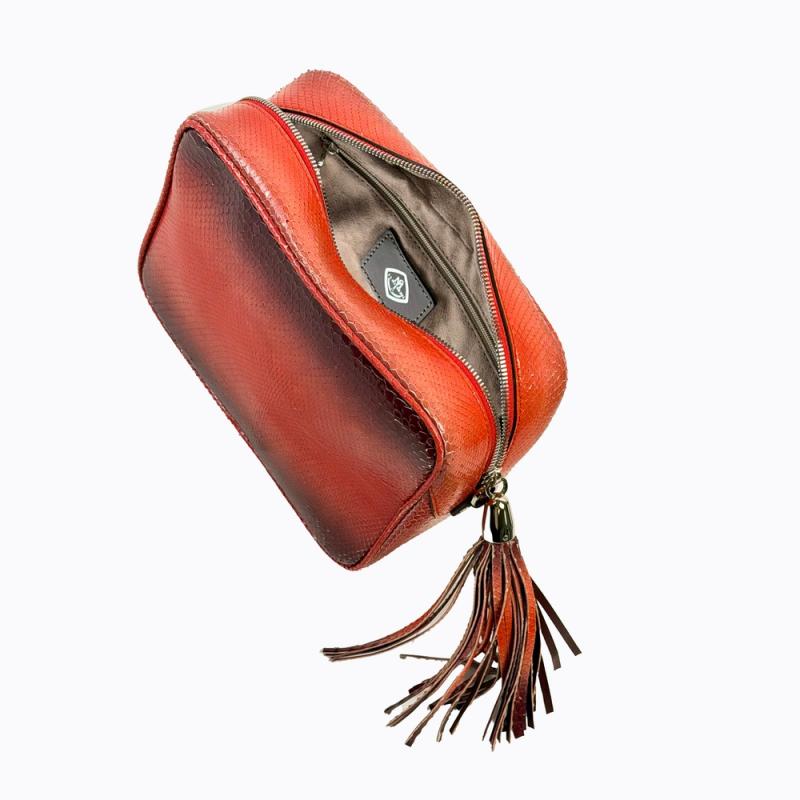 Exotic Python Small Purse - Cherry Red thumbnail 4