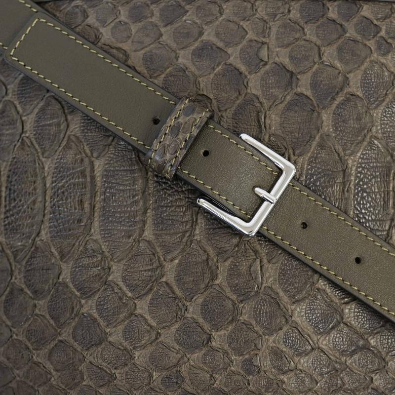 Exotic Python Duffle Bag - Dark Olive thumbnail 5
