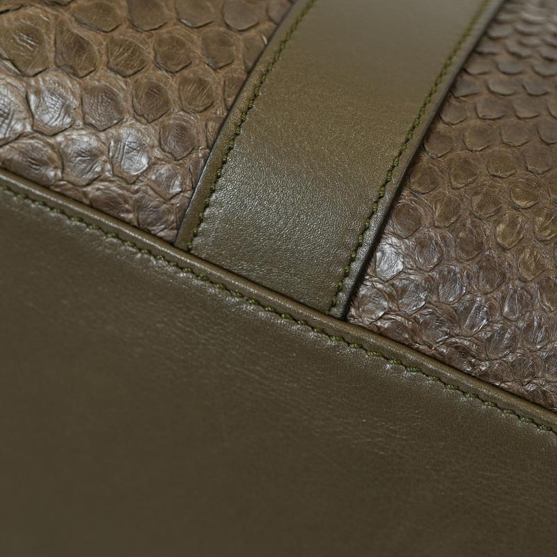 Exotic Python Duffle Bag - Military Green thumbnail 11
