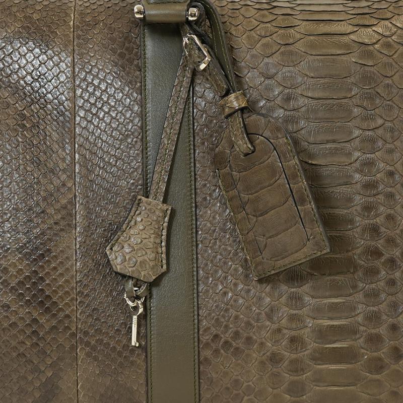 Exotic Python Duffle Bag - Military Green thumbnail 12