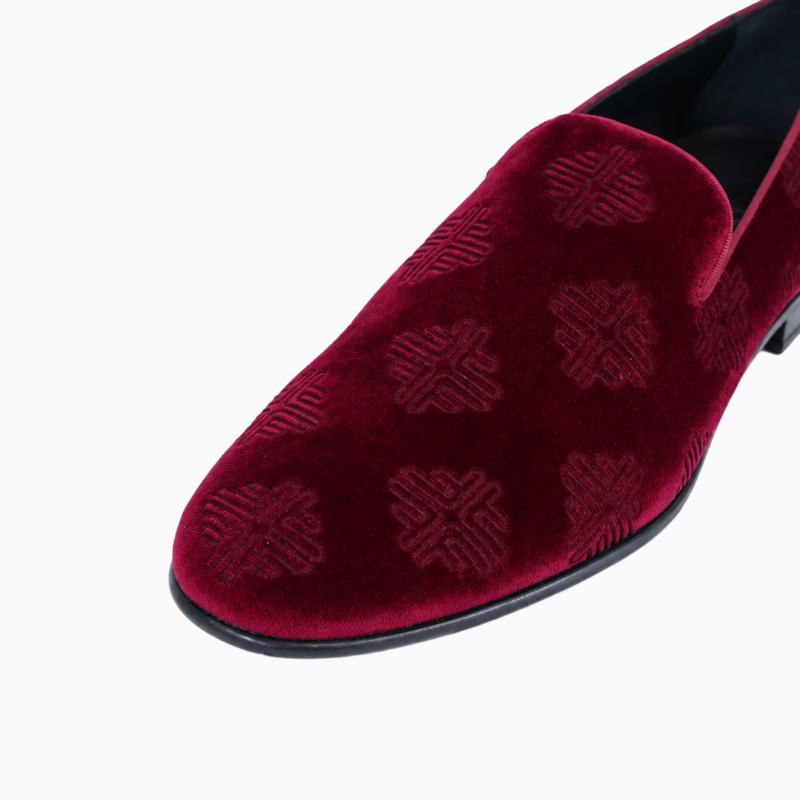 Palazzo Loafers - Burgundy Velvet thumbnail 3