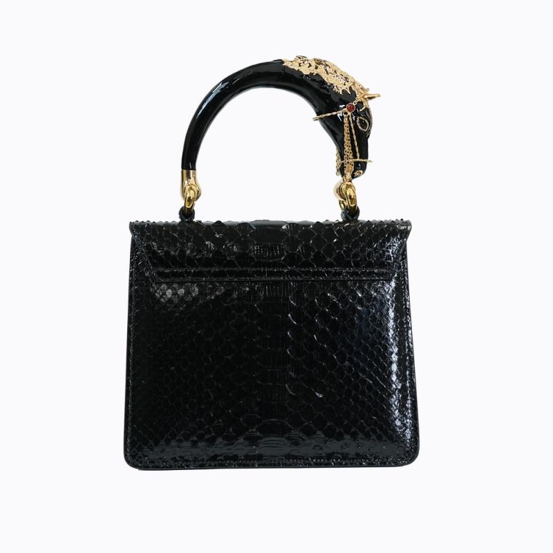 Horse handle Malayo Python Peticulatus Bags - Black thumbnail 10