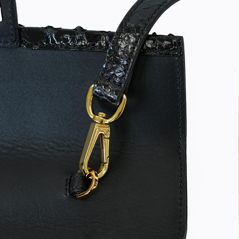 Horse handle Malayo Python Peticulatus Bags - Black thumbnail 9