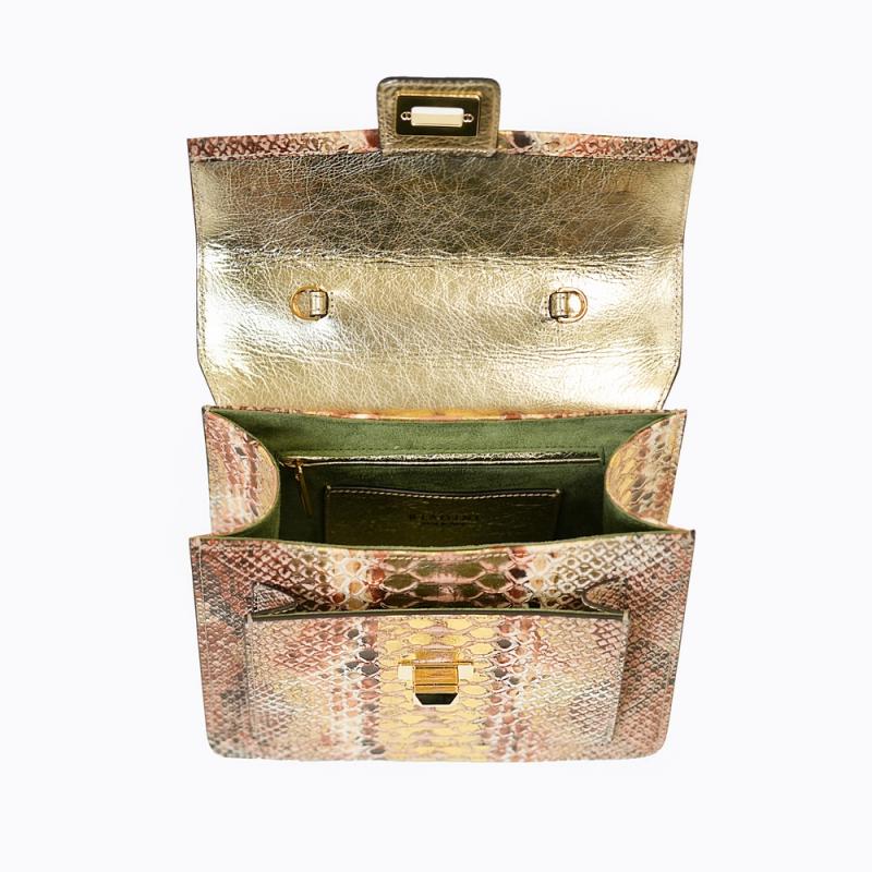 Horse handle Malayo Python Peticulatus Bags - Gold brown thumbnail 5